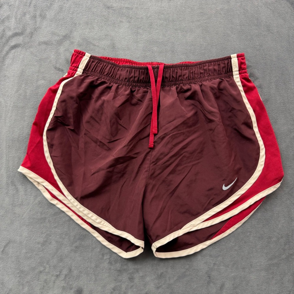 Nike Dri-FIT Tempo Running Shorts Maroon‎ Red Cream Small 831558-681